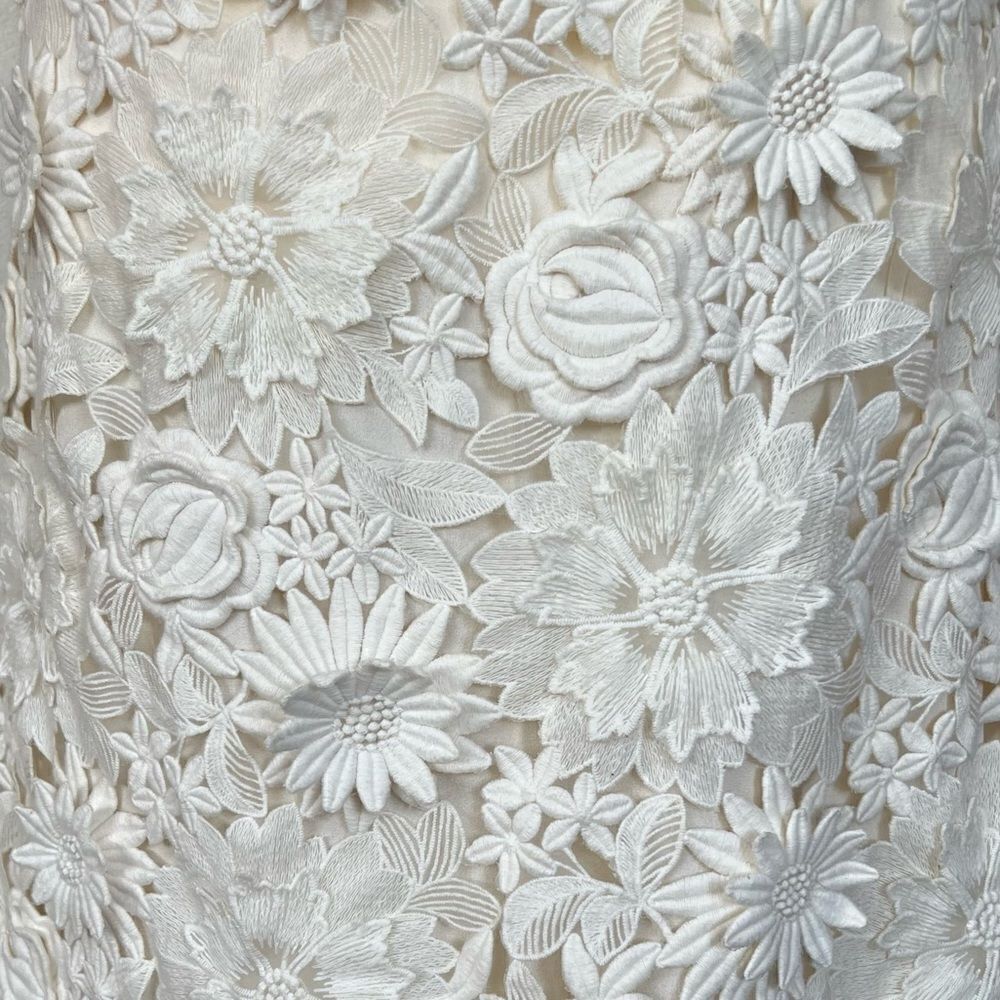 Tory Burch Merida White Floral Lace V-Neck Sleeveless Dress - Picture 7 of 15